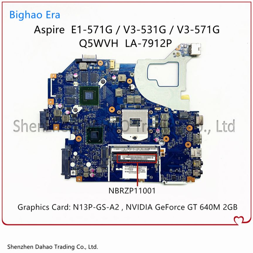 Q5WVH Q5WV1 LA-7912P Acer Aspire Motherboard Q5WVH Q5WV1 LA-7912P Acer Aspire Motherboard